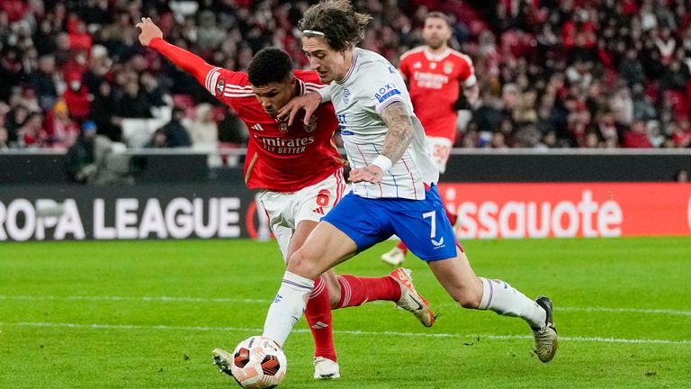 Rangers twice pegged back by defiant Benfica