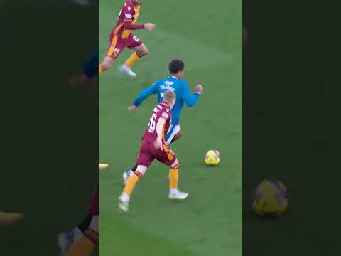 Malik Tillman dashes through the Motherwell Defence