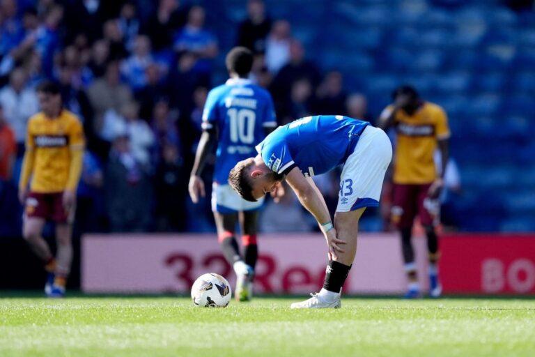 Rangers rocked by title setback as Motherwell grab late Ibrox win