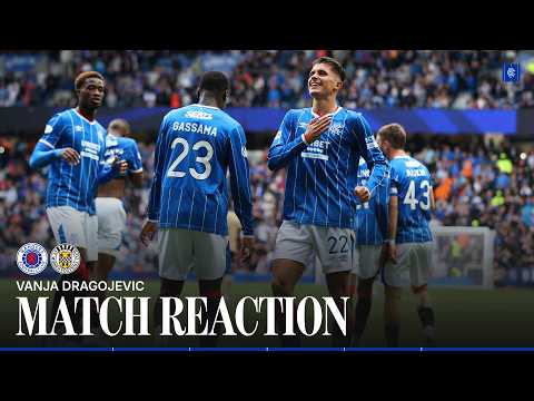 Vanja Dragojević reacts to scoring his first Rangers goal
